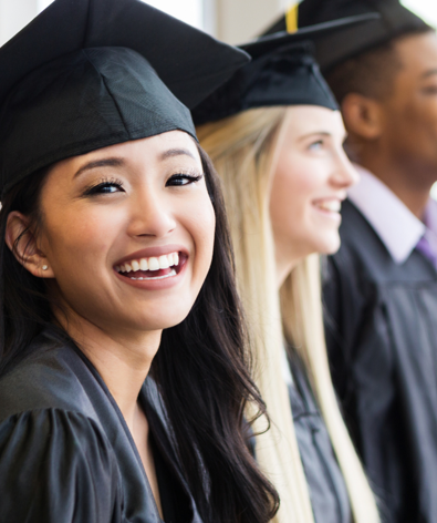 Students In Cap And Gown