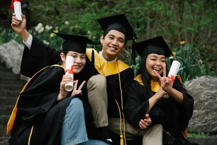 students in graduation gowns NSHSS