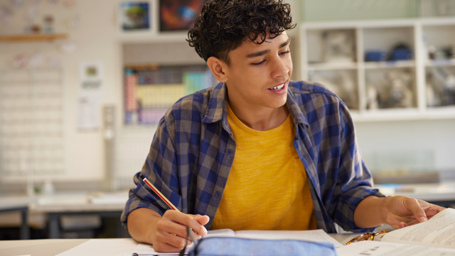 High School Student Writing